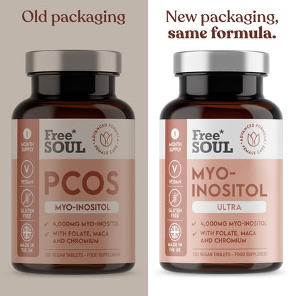 Free Soul Myo-Inositol Ultra Supplement with 4,000mg Myo-Inositol, 200ug Folate, 100ug Free SoulBuy Supplements Australia