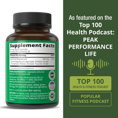 Magnesium Glycinate + Citrate + Malate + Chelate + Orotate + Taurate + Oxide. 7 Forms of Magnesium Complex. 500mg Supplement Capsules for Women & Men. 2 Pills for Sleep, Leg Cramps, Muscles Peak PerformanceBuy Supplements Australia