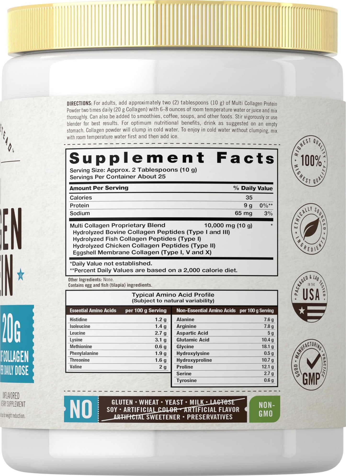 Carlyle Multi Collagen Protein Powder | Type I, II, III, V & X | 9 Oz | Peptides Premium Blend | Unflavored | for Women and Men | Non-GMO and Gluten Free | 25 Servings | by Herbage Farmstead Carlyle buy supplements Au