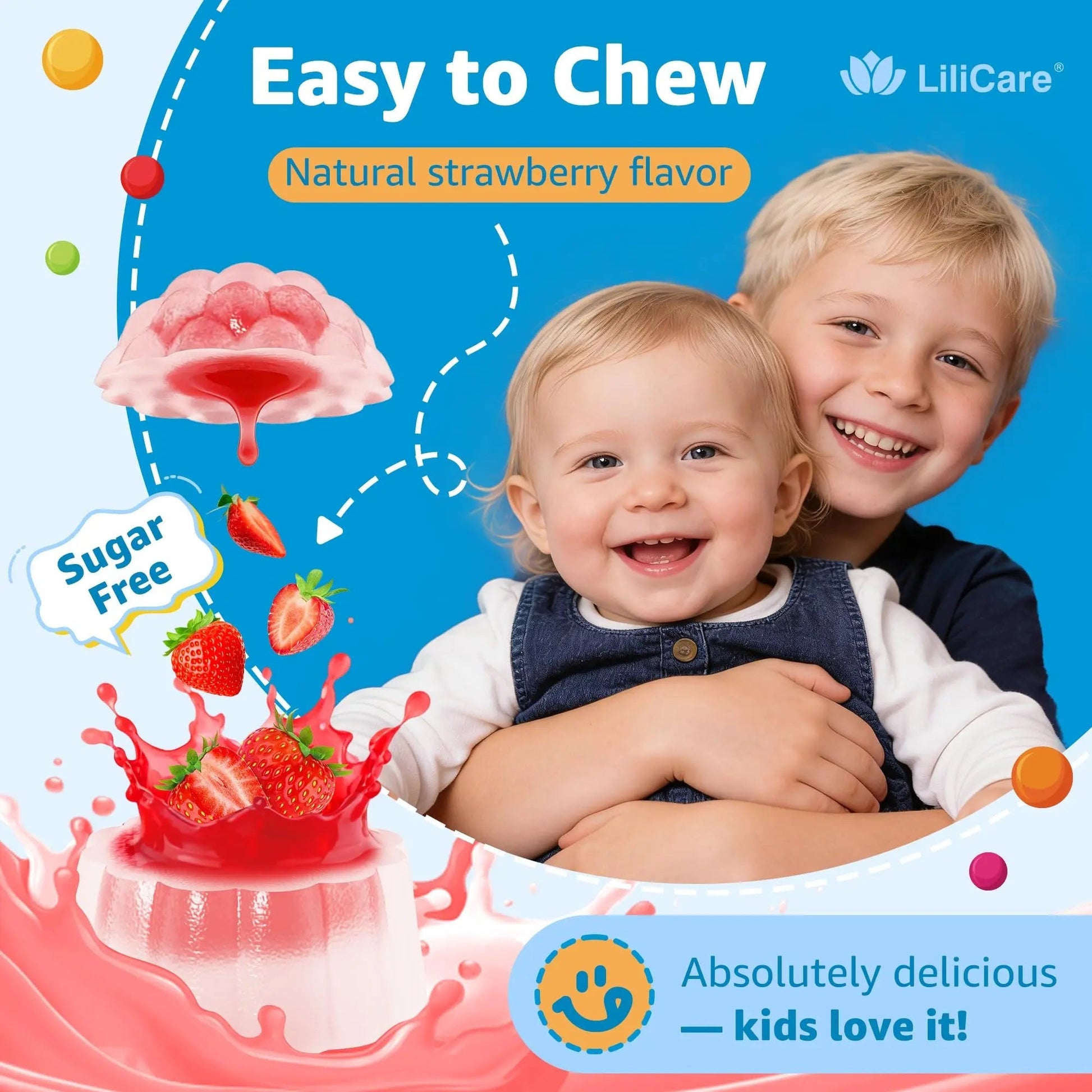Toddler Multivitamin Gummies with Iron, Omega-3, ARA, Calcium, Prebiotic | Methylated Vitamins for Kids Ages 2+ | Overall Support | LILICAREBuy Supplements Australia