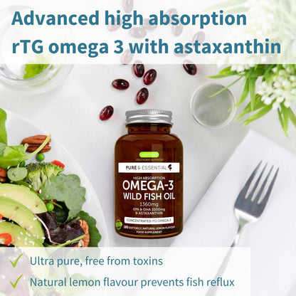 Omega-3 Wild Fish Oil & Astaxanthin, The Most Advanced High Absorption rTG Omega-3 Igennus Healthcare NutritionBuy Supplements Australia