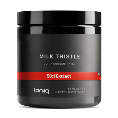Toniiq Milk Thistle - Ultra High Potency 50:1 Extract with 80% Silymarin - Highly Concentrated - Third-Party Lab Tested - 90 Capsules Toniiq buy supplements Au