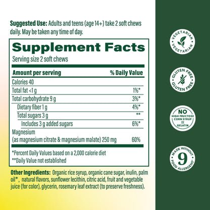 MegaFood Relax + Calm Magnesium Complex with Magnesium Citrate & Malate for Heart Health, Muscle Tension & More – Doctor Formulated - Vegetarian – Grape Flavor - 30 Soft Chews (15 Servings) MegaFoodBuy Supplements Australia