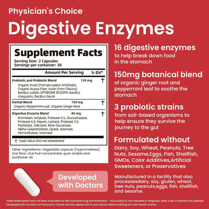 LOUDSAY Digestive Enzymes - Multi Enzymes, Organic Prebiotics & Probiotics for Digestive Health & Gut Health - Meal Time Discomfort Relief & Bloating - Dual Action Approach - 60 CT LOUDSAY buy supplements Au