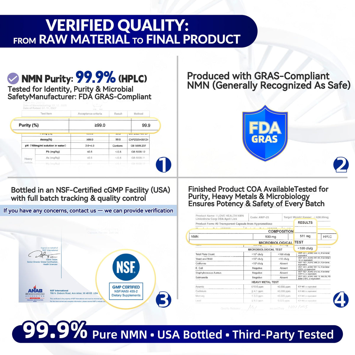 NMN 500MG Per Capsule – High Purity 99.9% NMN, NAD+ Support for Cellular Energy & Healthy Aging, 60 Capsules, Third-Party Tested, cGMP Made in USA I LOVE HEALTHBuy Supplements Australia
