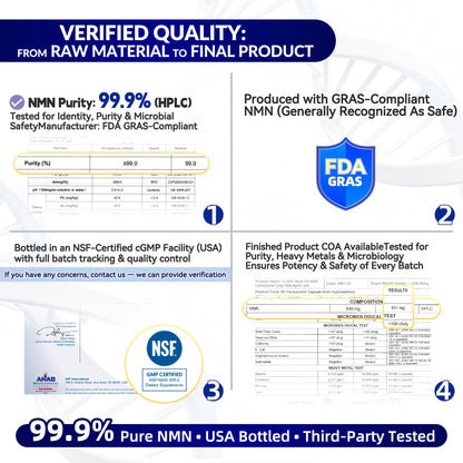 NMN 500MG Per Capsule – High Purity 99.9% NMN, NAD+ Support for Cellular Energy & Healthy Aging, 60 Capsules, Third-Party Tested, cGMP Made in USA I LOVE HEALTHBuy Supplements Australia
