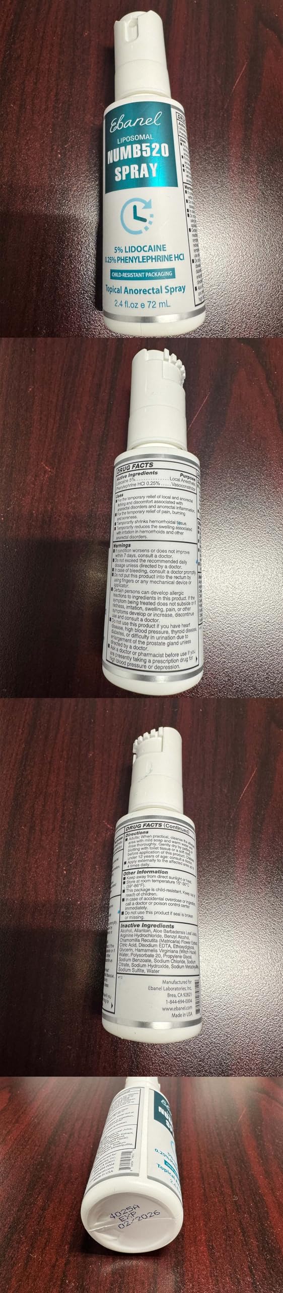 Ebanel 5% Lidocaine Spray Pain Relief Numb520 Burn Itch Relief Numbing Spray for Skin, Topical Anesthetic Postpartum Hemorrhoid Treatment with Phenylephrine for Local and Anorectal Uses EBANEL LABORATORIES buy supplements Au