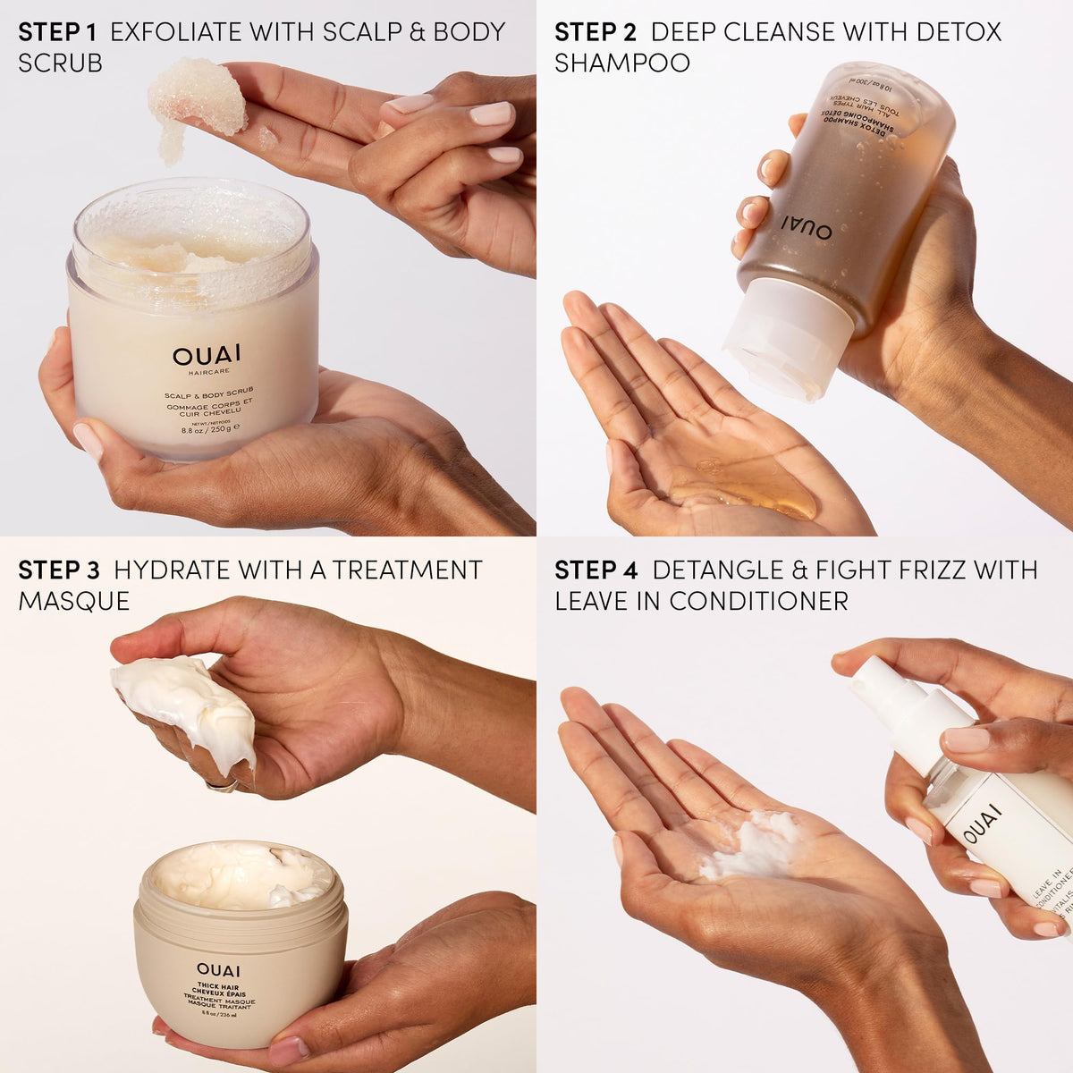 OUAI Detox Shampoo - Clarifying Shampoo for Build Up, Dirt, Oil, Product and Hard Water - Apple Cider Vinegar & Keratin for Clean, Refreshed Hair - Sulfate-Free Hair Care (16 oz) OUAIBuy Supplements Australia
