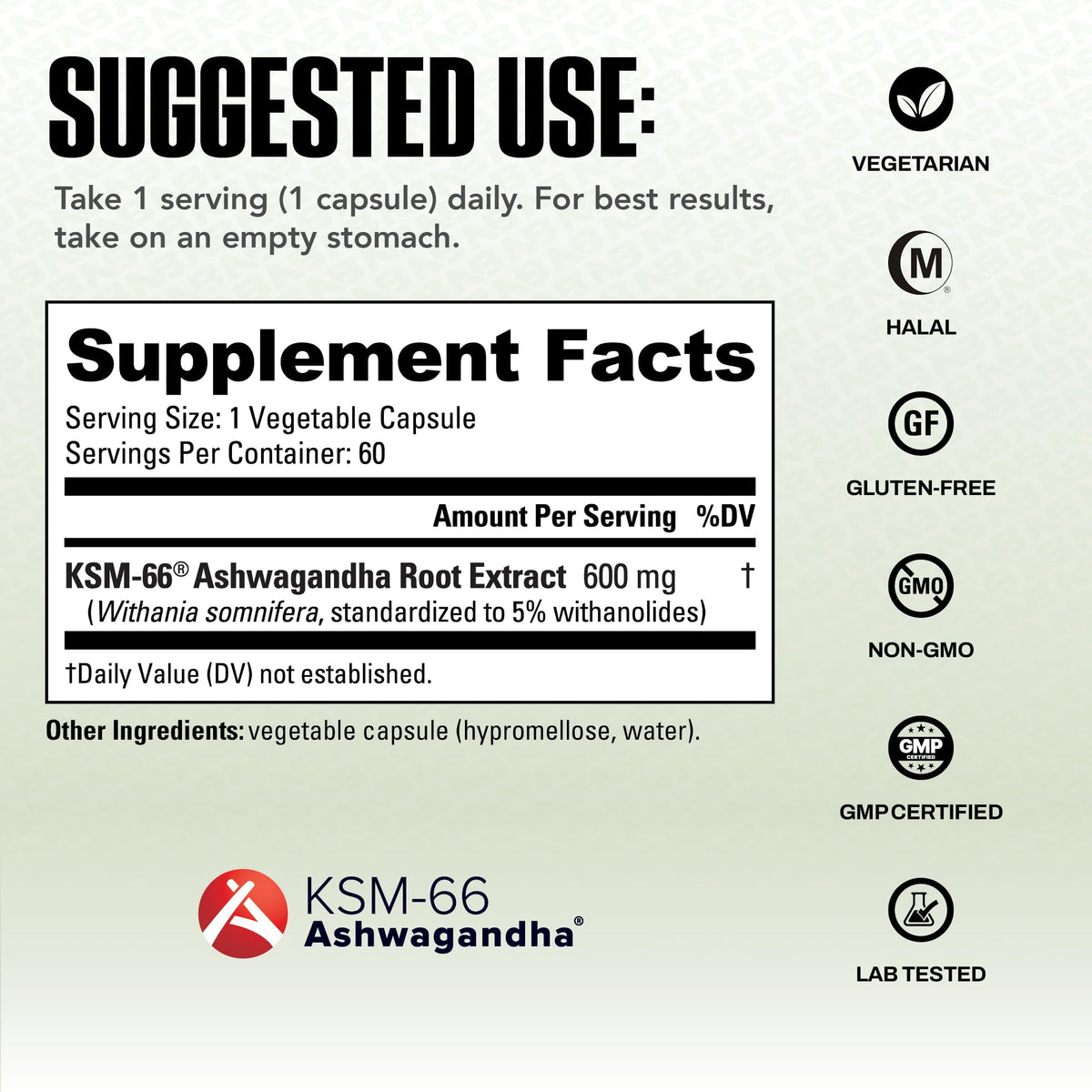 NutraBio Ashwagandha KSM-66 | Ashwagandha Herbal Supplement for Stress, Mood, & Performance | 600 MG of Clinically Studied KSM66 60 Capsules NutraBioBuy Supplements Australia