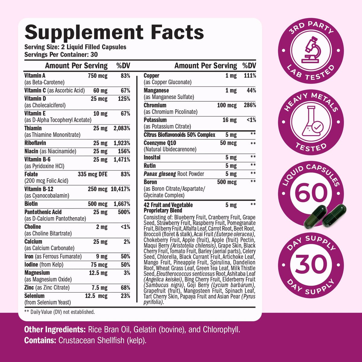 Multivitamin for Women with Bioavailable Vitamins, Minerals, Vitamin D, B12, C, A & Zinc for Energy, Focus and Immune Health – Premium Womens Multivitamins & Multiminerals – 60 Liquid Caps Vimerson HealthBuy Supplements Australia