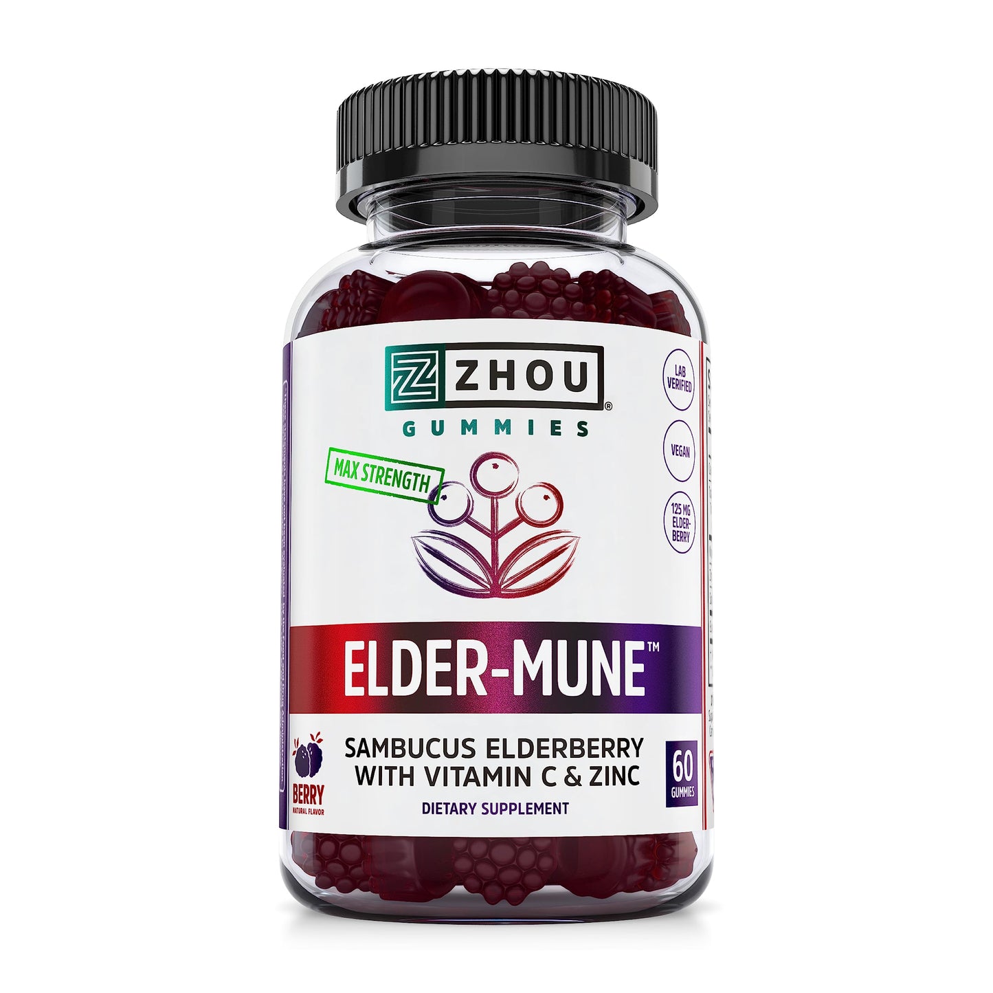 Zhou Nutrition Elder-Mune Sambucus Elderberry Gummies with Zinc and Vitamin C & vH Zhou NutritionBuy Supplements Australia