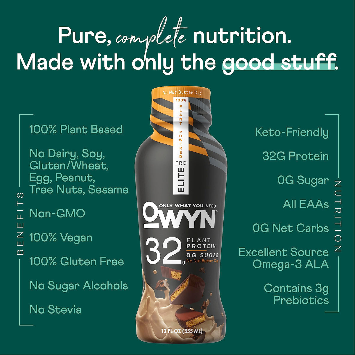 OWYN Only What You Need Pro Elite Vegan High Protein Keto Shake, 32g Protein, 9 Amino OWYN Only What You NeedBuy Supplements Australia