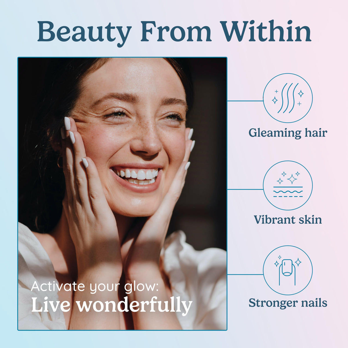 WONDERCOW Hair Skin and Nails Vitamins w/Bovine Colostrum, Collagen, Hyaluronic Acid, Biotin, Zinc, & Lactoferrin┃Supports Faster Hair Growth, Stronger Nails and Glowing Skin (30 Servings, Capsule) WONDERCOW buy supplements Au