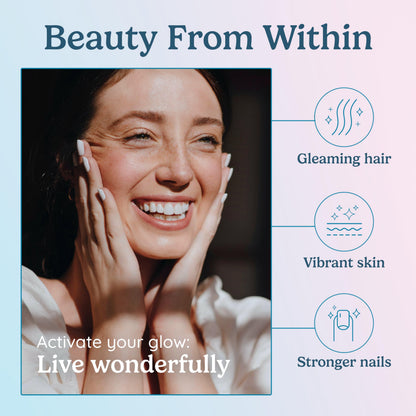 WONDERCOW Hair Skin and Nails Vitamins w/Bovine Colostrum, Collagen, Hyaluronic Acid, Biotin, Zinc, & Lactoferrin┃Supports Faster Hair Growth, Stronger Nails and Glowing Skin (30 Servings, Capsule) WONDERCOW buy supplements Au