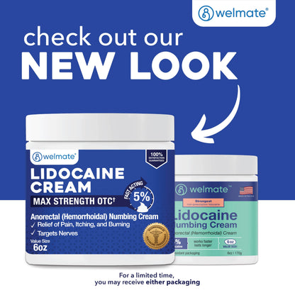 WELMATE 5% Lidocaine Cream for Hemorrhoids, 6 oz Jar – Fast-Acting Lidocaine Numbing Cream & Topical Analgesic Cream for Anorectal Itch Relief WELMATE buy supplements Au