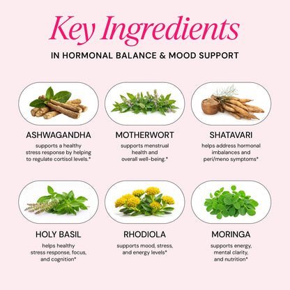 Ayurvedic Hormone Balance for Women | Cortisol Reducer | Mood, Energy, & Sleep Support | Regulates Estrogen | Stress Relief | Ashwagandha, Rhodiola, & Shatavari Freshly Moms canada supplements