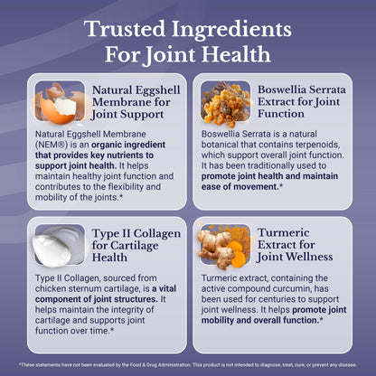 NATION HEALTH MD Joint Complex - Joint & Cartilage Health - Joint Support Supplement with Calcium, NEM Eggshell Membrane, Boswellia Serrata - Knee Supplements for Men & Women, 60 Capsules NATION HEALTH MDBuy Supplements Australia