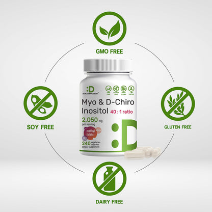 Myo-Inositol & D-Chiro Inositol Supplement (40:1) 2,050mg Per Serving, 240 Veggie Cap DEAL SUPPLEMENTBuy Supplements Australia