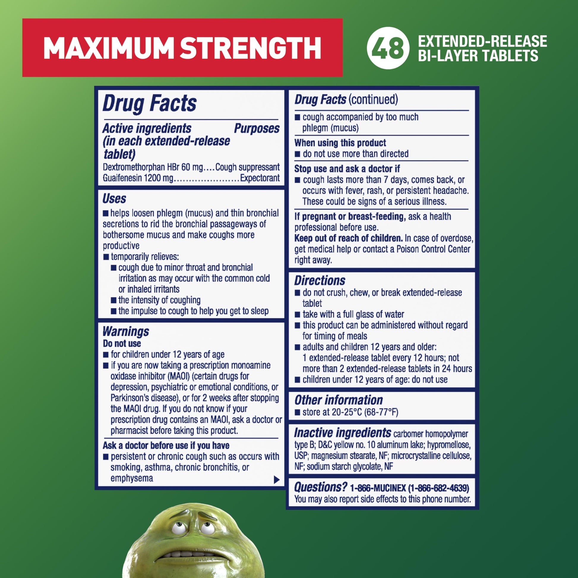 Mucinex DM 12Hr Maximum Strength Chest Congestion & Cough Medicine for Adults, Cold and Cough Medicine for Excess Mucus Relief, 1200 mg Guaifenesin & 60 mg Dextromethorphan HBr, 48 Bi-Layer Tablets Mucinex buy supplements Au