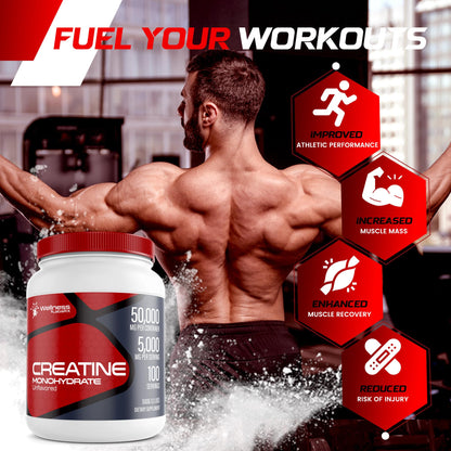Creatine Monohydrate Powder - 5000mg Micronized for Muscle Growth, Enhanced WELLNESS LABSRXBuy Supplements Australia