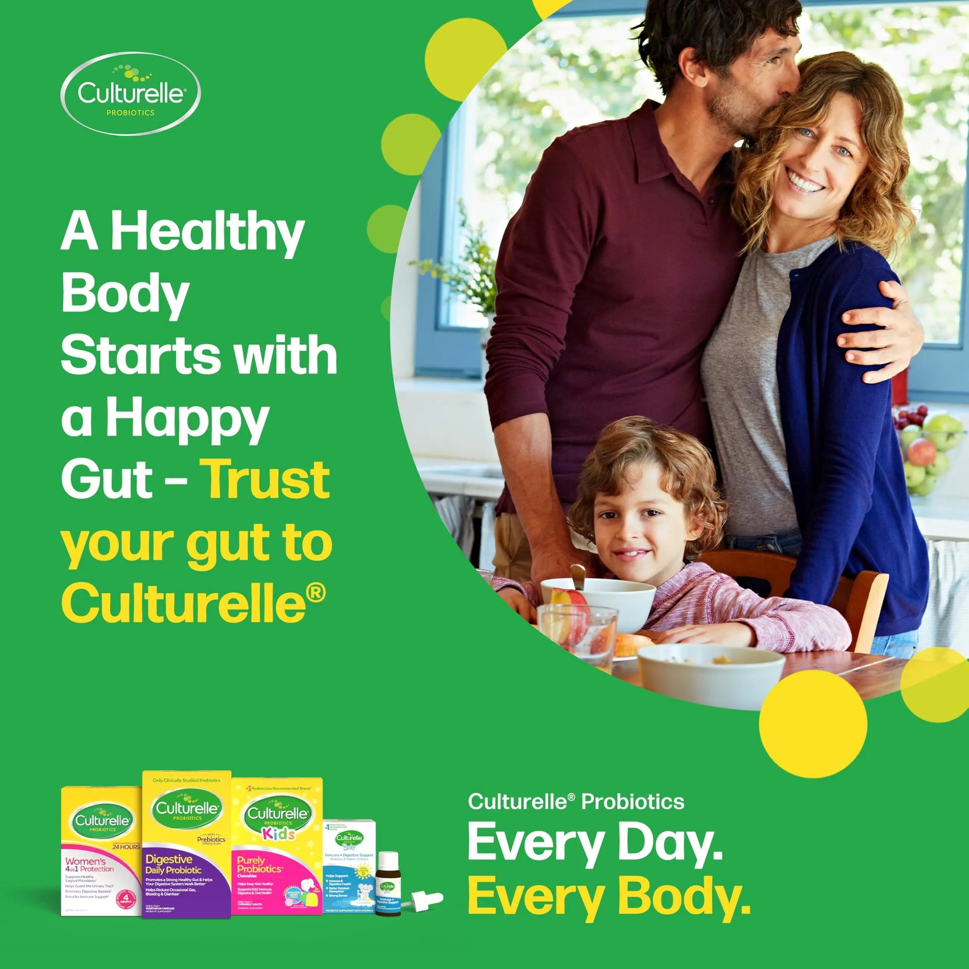 Culturelle Daily Probiotic Capsules For Men & Women, Most Clinically Studied Probiotic Strain, Digestive & Gut Health, Supports Occasional Diarrhea, Gas & Bloating, 1 Month Supply, 30 CT CulturelleBuy Supplements Australia
