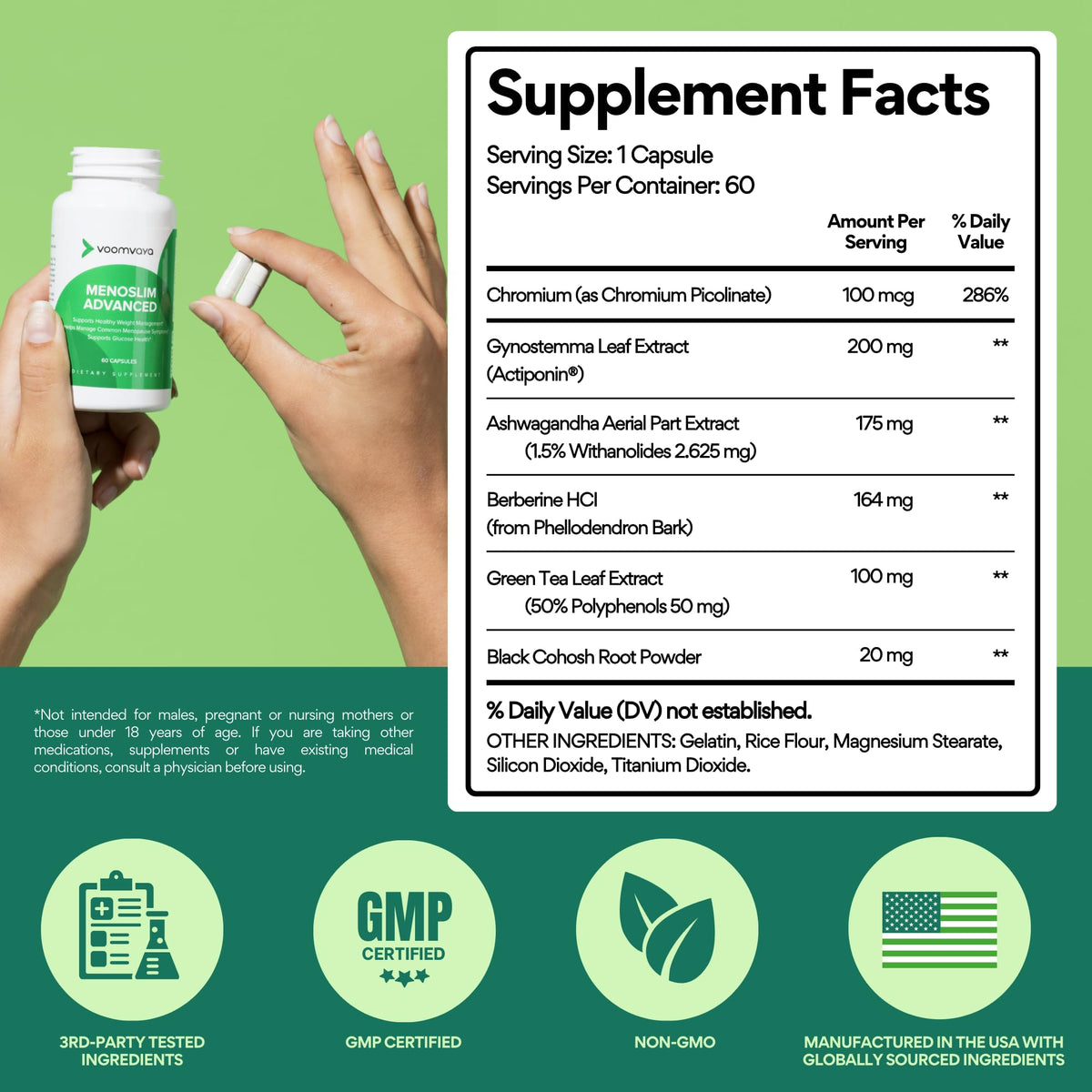 VoomVaya MenoSlim Advanced Menopause Weight Loss for Women – Menopause & Perimenopause Supplement for Women – Supports Healthy Metabolism & Overall Wellness – 60 Capsules VoomVayaBuy Supplements Australia