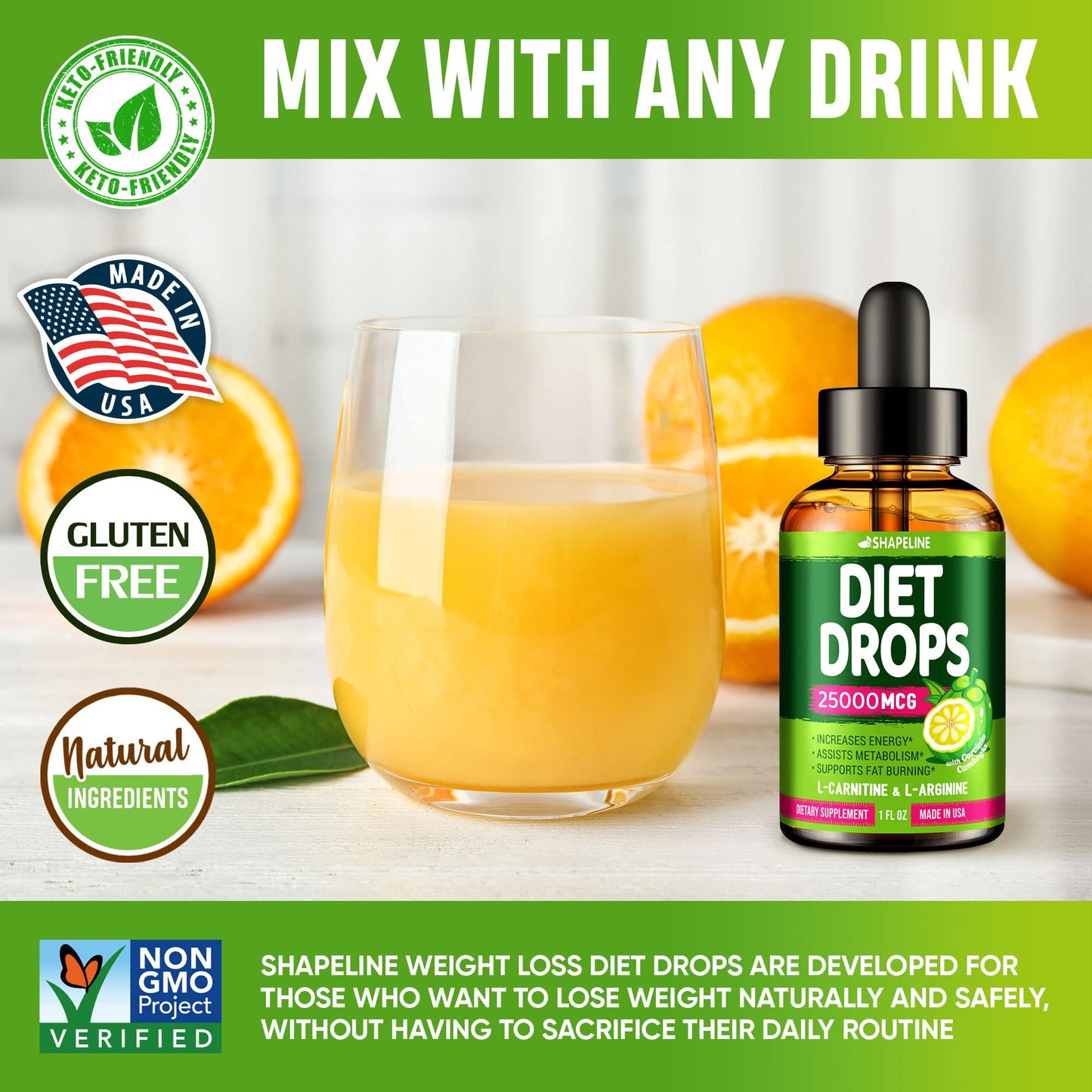 SHAPELINE Weight Loss Drops - Diet Drops 1 Fl Oz & 2 Fl Oz - Made in The USA - Appetite SHAPELINEBuy Supplements Australia