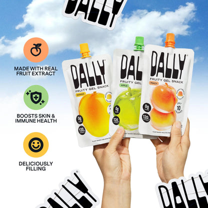 Dally Variety Pack [Mango, Peach & Apple] Drinkable Konjac Jelly 10 Pouches | 10-Calorie Keto, Gluten Free, Sugar Free Korean Fruit Snack | Prebiotics & Postbiotics for Skin, Immune, Weight Management DALLYBuy Supplements Australia