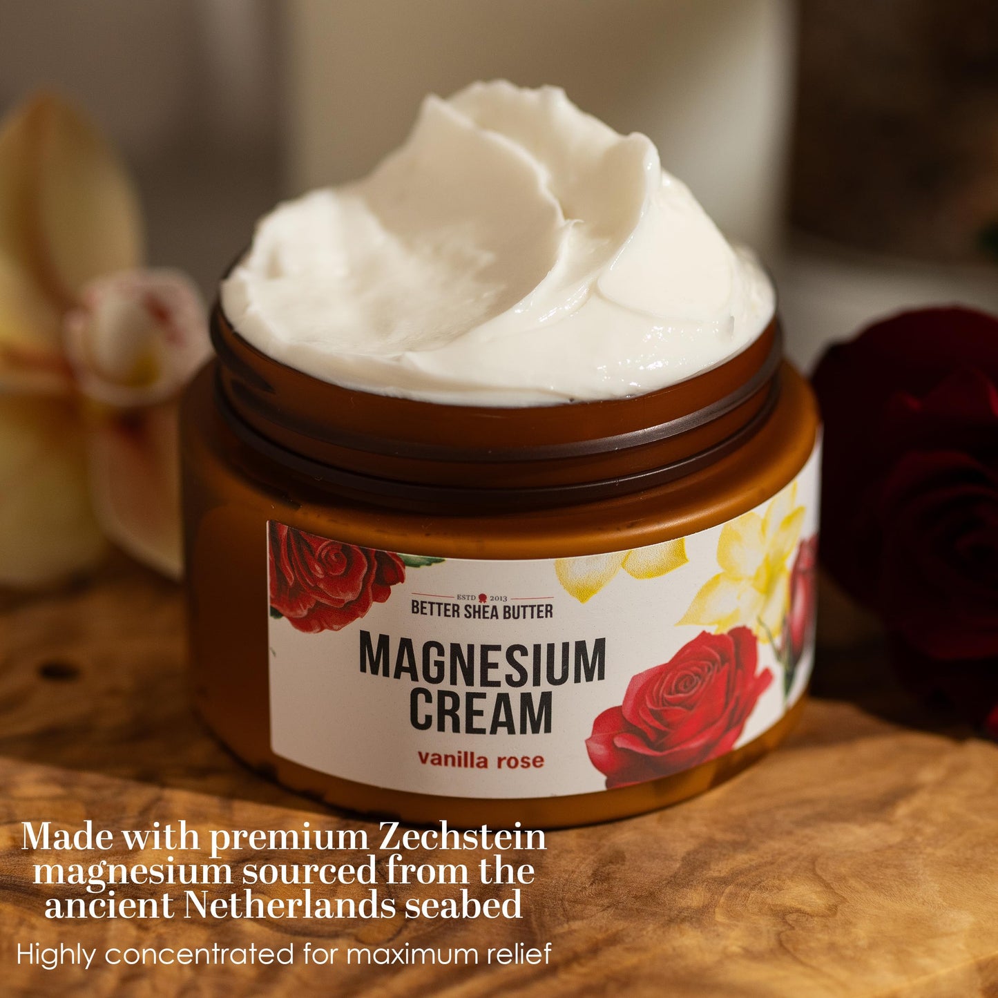 Better Shea Butter Magnesium Lotion for Women | Vanilla Rose | For Pregnancy, Kids & Babies | Relieves Muscle Tension & Leg Cramps | Organic & Natural Ingredients Better Shea ButterBuy Supplements Australia