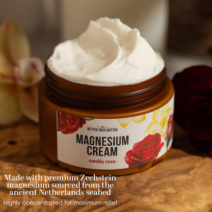 Better Shea Butter Magnesium Lotion for Women | Vanilla Rose | For Pregnancy, Kids & Babies | Relieves Muscle Tension & Leg Cramps | Organic & Natural Ingredients Better Shea ButterBuy Supplements Australia