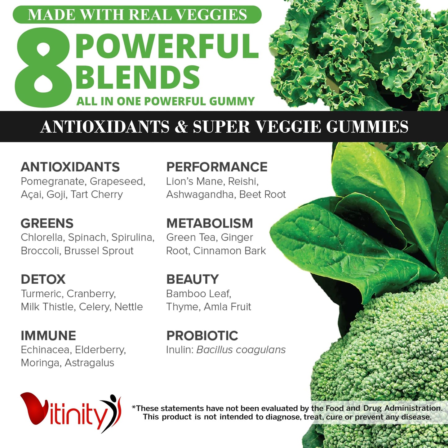 VITINITY Made with Real Super Veggies Delicious Gummy Supplement,Men,Women & Kids VITINITYBuy Supplements Australia