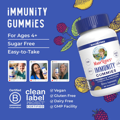 MaryRuth Organics Sugar Free Immunity Gummies | Powerful Blend | Elderberry Vitamin C & Zinc | Vitamin D3 & Echinacea | Immune Support Supplement | Gummies for Kids & Adults | Vegan | Non GMO | 90ct MARYRUTH'SBuy Supplements Australia