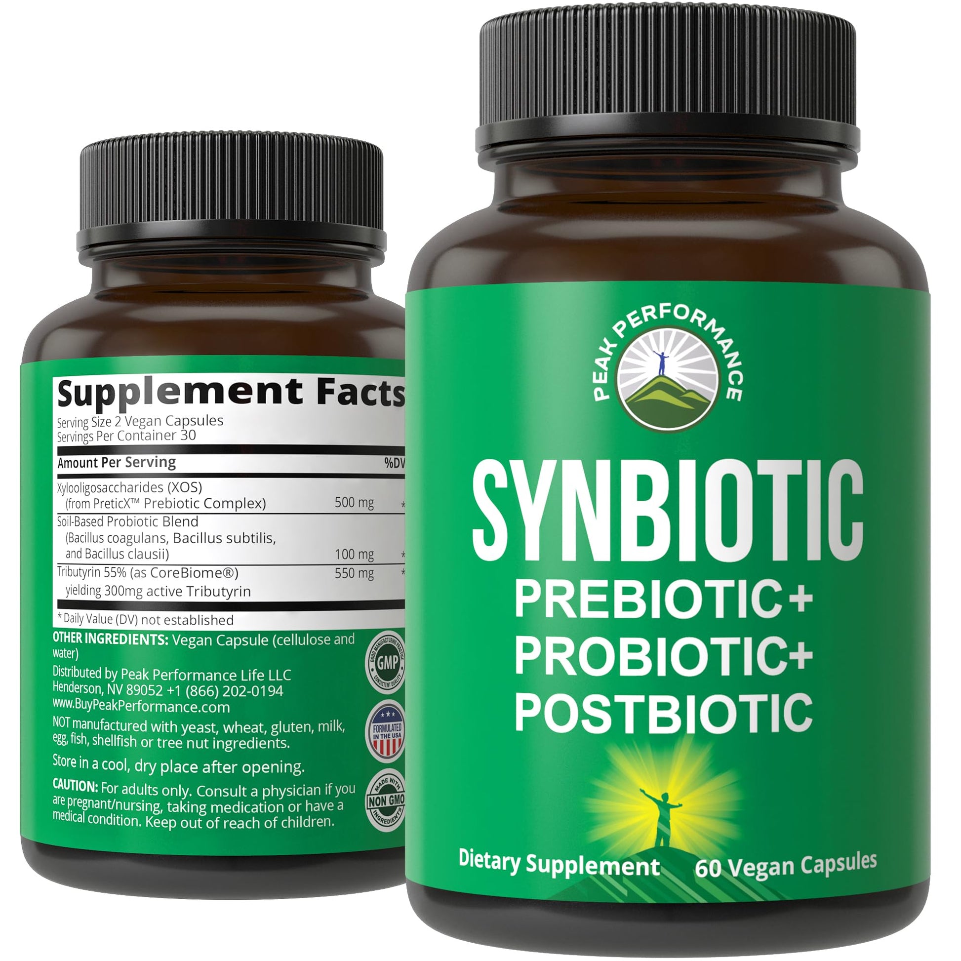 Synbiotic = Prebiotic + Probiotic + Postbiotic 3-in-1 Supplement with Clinically Tested Ingredients. Pre and Probiotics Plus Important Tributyrin Postbiotics for Gut. Vegan Capsules for Women + Men Peak PerformanceBuy Supplements Australia