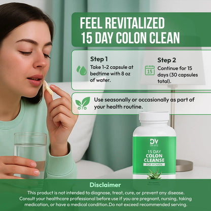Dr Vitz 15 Day Colon Cleanse for Women – Natural Detox Pills with Herbs, Fiber & Probiotics – Bloating & Constipation Relief, Weight Loss & Gut Health Reset – 30 Capsules Dr VitzBuy Supplements Australia