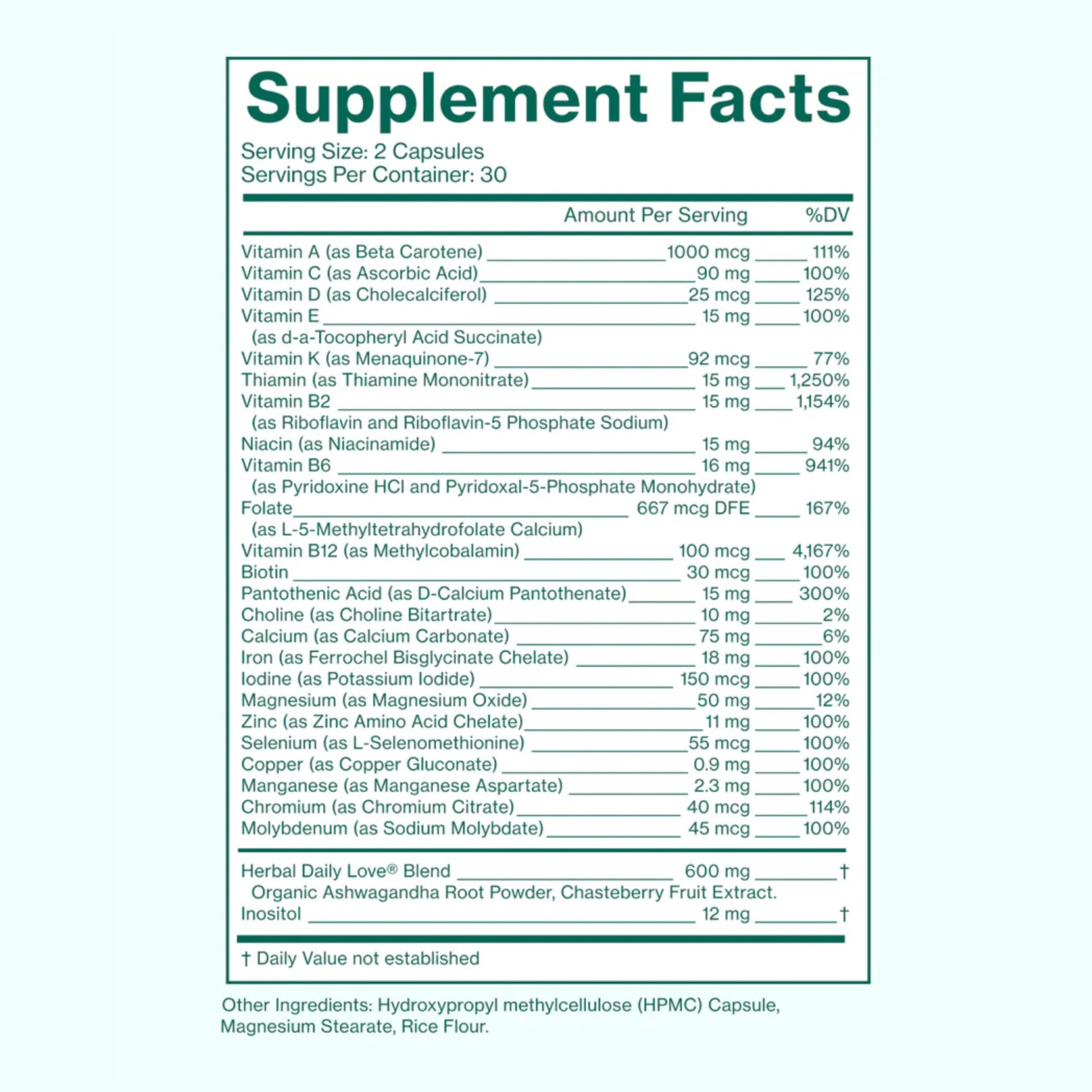 Love Wellness Daily Love Multivitamin for Women | Supports Energy, Cortisol, Immune Health, Stress Relief, & PMS | Complete with Vitamin D, C, Iron, Calcium, Zinc, & Biotin, Magnesium | 60 Count Love WellnessBuy Supplements Australia