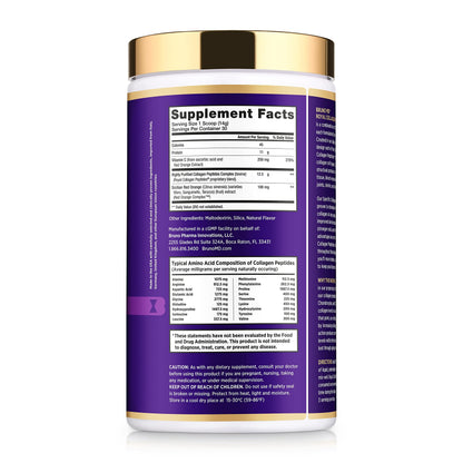 Bruno MD Royal Collagen Peptides, Clinically proven, Dietary Supplement, Improves Skin & Cellulite, European Sourced, Improves the Look of Hair & Nails, Blended with Vitamin C, Bone & Joint Supplement BRUNO MDBuy Supplements Australia