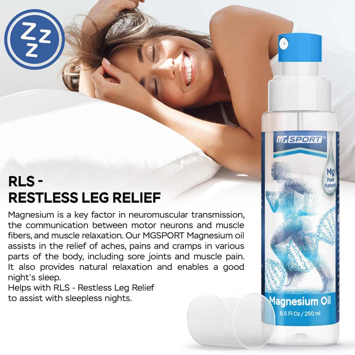 High Absorption Pure Magnesium Oil Spray – 250 ml – 100% Pure Magnesium Chloride MGSPORTBuy Supplements Australia