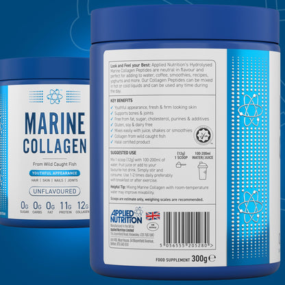 Applied Nutrition Marine Collagen Powder - Hydrolysed Collagen Protein, Healthy Skin, Hair, Nails Applied NutritionBuy Supplements Australia