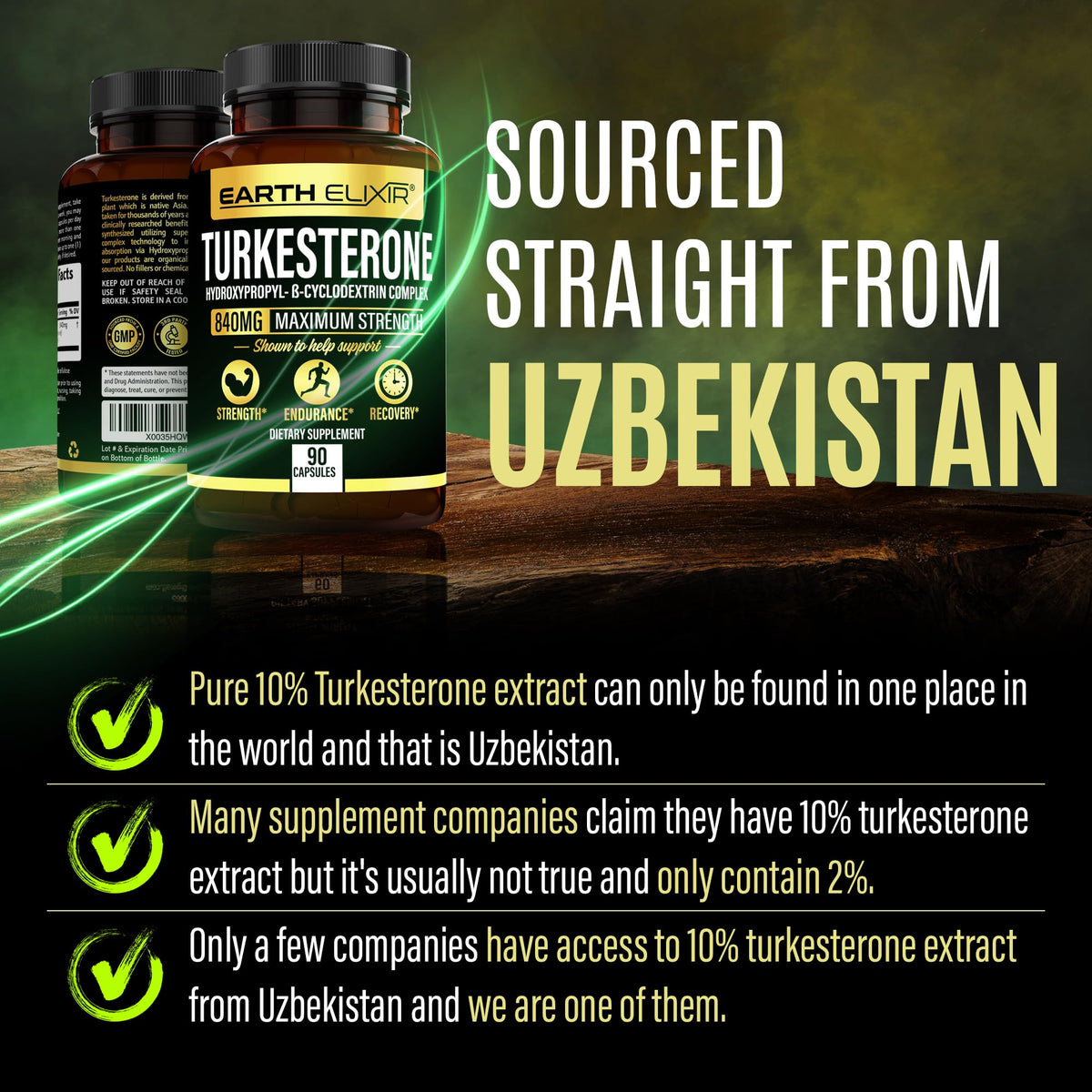 Turkesterone 840 mg – Natural Testosterone Support - 100% Pure Turkesterone Supplement for Men & Women - Ajuga Turkestanica Extract - Made in USA & 3rd Party Tested for Strength, Energy & Vitality Earth ElixirBuy Supplements Australia