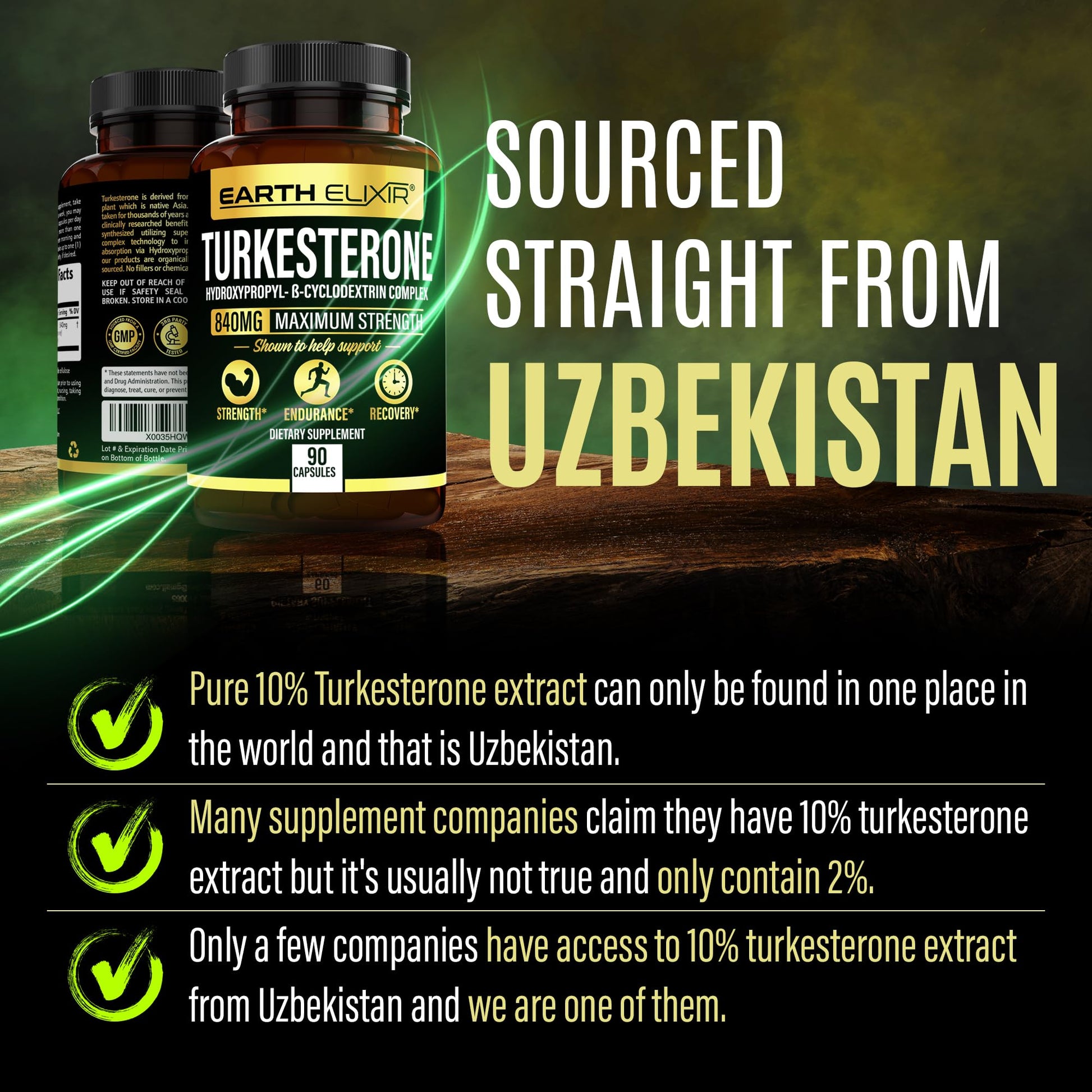 Turkesterone 840 mg – Natural Testosterone Support - 100% Pure Turkesterone Supplement for Men & Women - Ajuga Turkestanica Extract - Made in USA & 3rd Party Tested for Strength, Energy & Vitality Earth ElixirBuy Supplements Australia