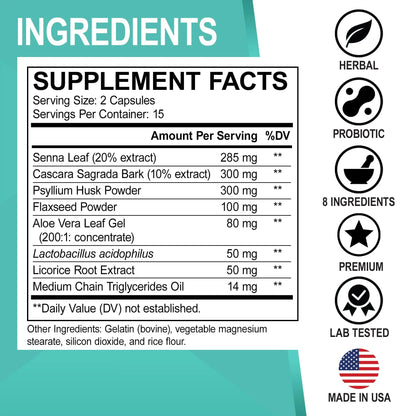 Colon Cleanser Detox for Weight Flush - 15 Day Intestinal Cleanse Pills & Probiotic - Fast Natural Laxative for Constipation Relief - Bowel Movement Supplements for Stomach Bloating, Gut Loss Support DR. BOBuy Supplements Australia