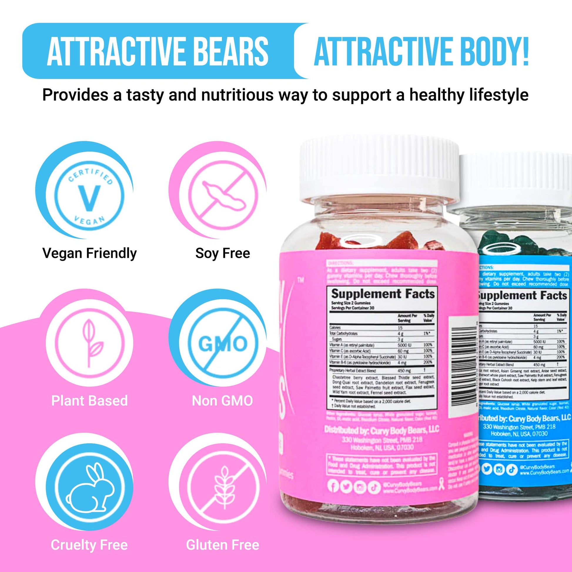 Curvy Body Bears Gummies Combo Pack - Chest and Bum Gummies - Workout Aid Curvy Body BearsBuy Supplements Australia