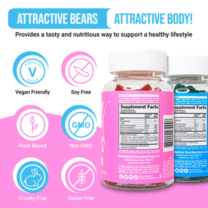 Curvy Body Bears Gummies Combo Pack - Chest and Bum Gummies - Workout Aid Curvy Body BearsBuy Supplements Australia