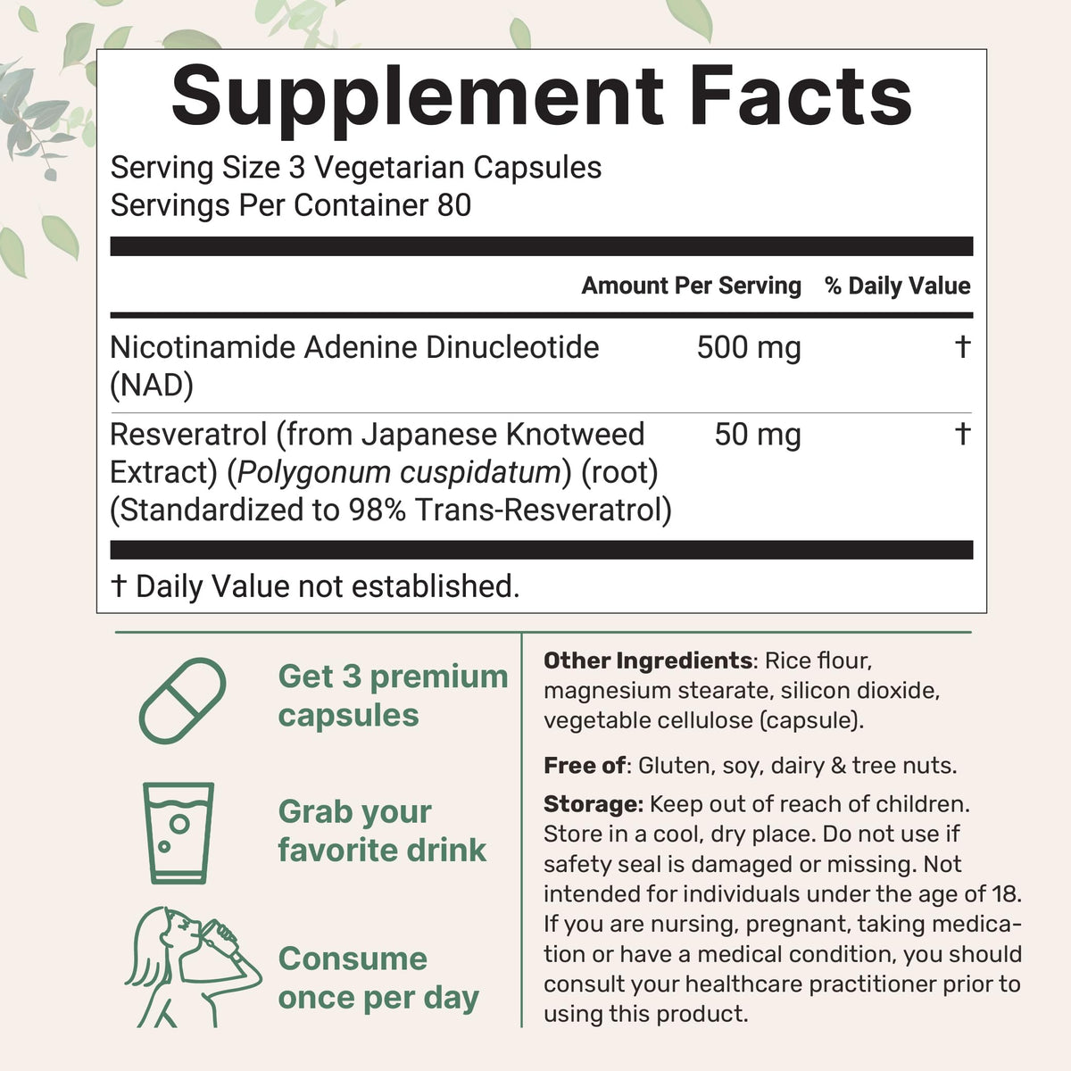 Micro Ingredients NAD+ 500mg with Resveratrol, 240 Veggie Capsules | 2-in-1 NAD Supplement for Women & Men | NMN Pathway Alternative | Non-GMO, Gluten Free Micro IngredientsBuy Supplements Australia