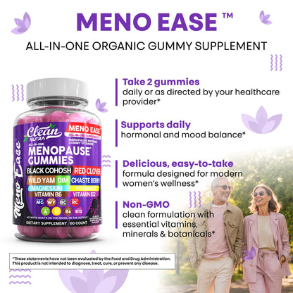 Menopause Supplement for Women Gummies with Black Cohosh, Wild Yam, DIM, Magnesium, Red Clover Chasteberry for Hormone Balance Relief Night Sweats Mood Plus Bergamot, Vitamin D3, Vitamin B6 B12 Clean NutraceuticalsBuy Supplements Australia