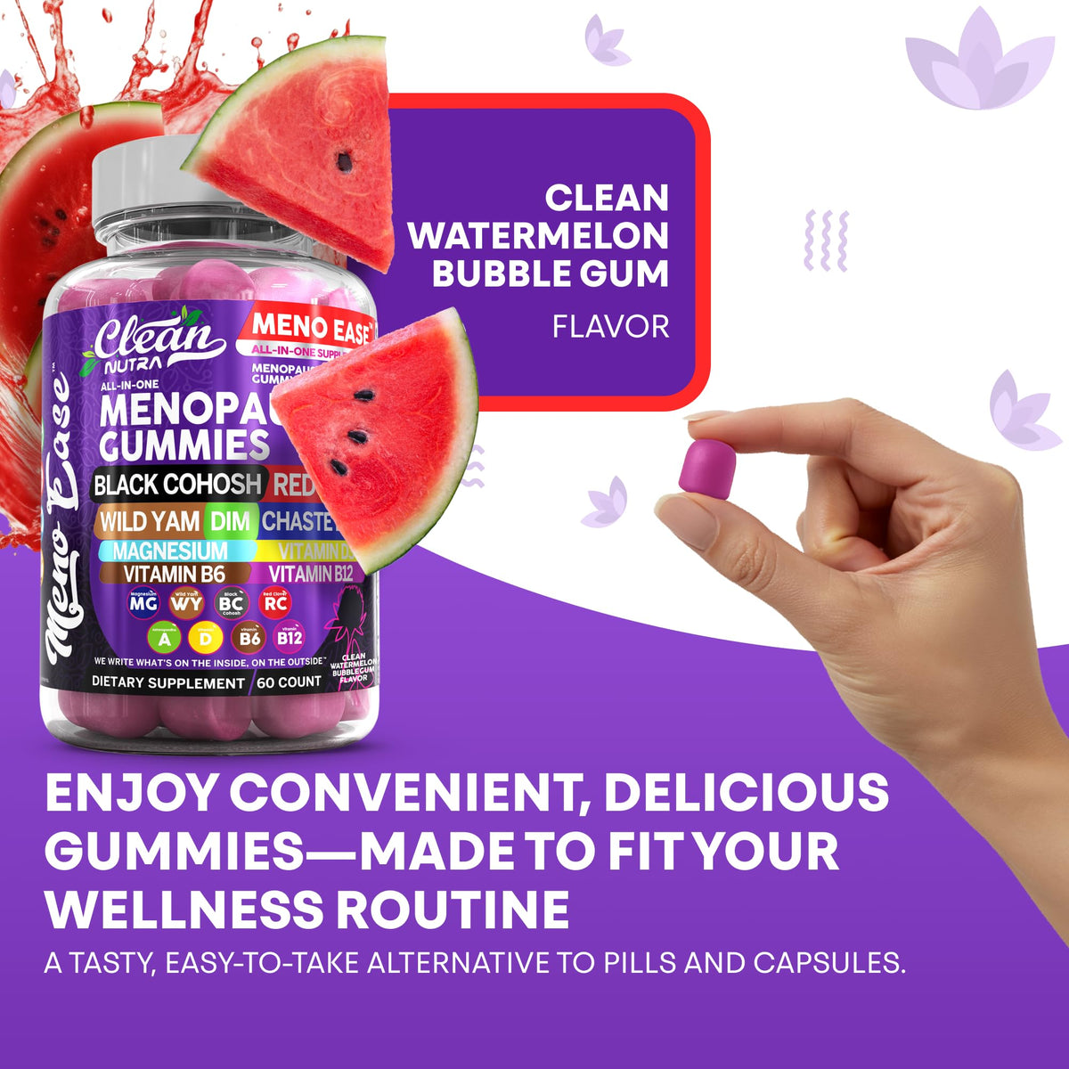 Menopause Supplement for Women Gummies with Black Cohosh, Wild Yam, DIM, Magnesium, Red Clover Chasteberry for Hormone Balance Relief Night Sweats Mood Plus Bergamot, Vitamin D3, Vitamin B6 B12 Clean NutraceuticalsBuy Supplements Australia