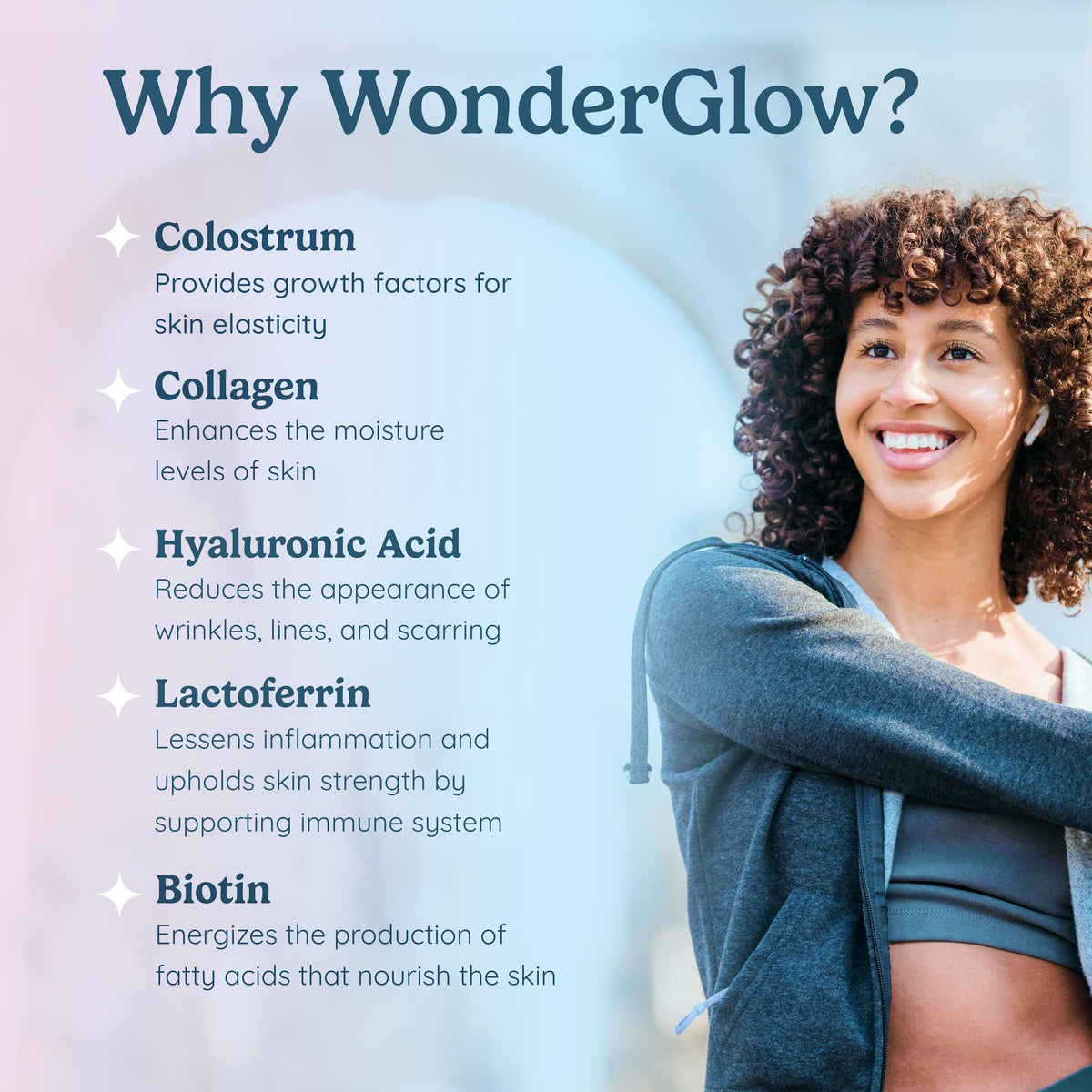 WONDERCOW Hair Skin and Nails Vitamins w/Bovine Colostrum, Collagen, Hyaluronic Acid, Biotin, Zinc, & Lactoferrin┃Supports Faster Hair Growth, Stronger Nails and Glowing Skin (30 Servings, Capsule) WONDERCOW buy supplements Au