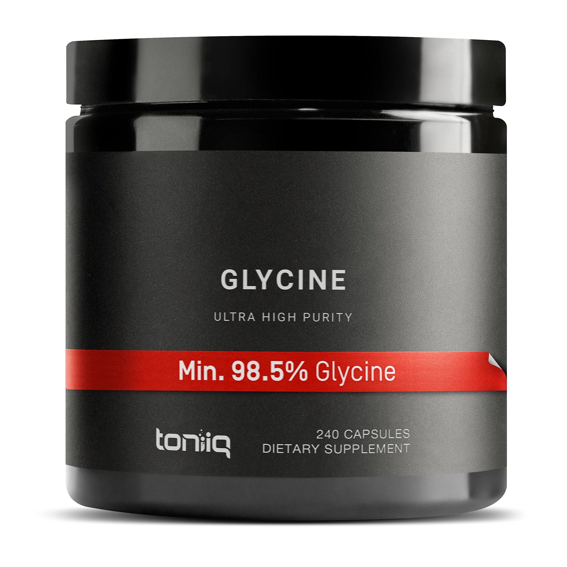 Toniiq 1300mg Glycine Supplements - 4 Month Supply - Min. 98.5%+ Tested Purity - Ultra High Strength and Bioavailable Glycine Powder Supplement - 240 Vegetarian Glycine Capsules - 120 Servings Toniiq buy supplements Au