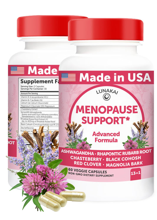 Lunakai USA Made Natural Menopause Supplements for Women – 13-in-1 Menopause Relief for Hot Flashes, Night Sweats, Sleep & Mood Support, 60ct LunakaiBuy Supplements Australia