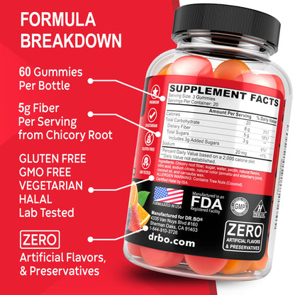 Fiber Gummies for Adults & Kids - Tasty Gummy Prebiotic Fiber Supplement, Max Digestive